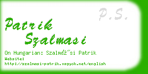 patrik szalmasi business card